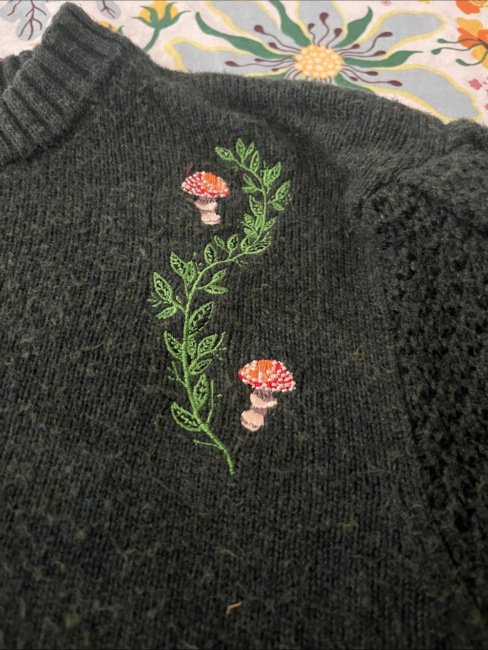 Disturbia Fable Mushroom Embroidered Sweater XL - Picture 4 of 9